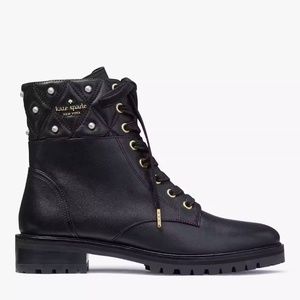 Kate Spade Combat Boots with Pearl Accent Size 7.5